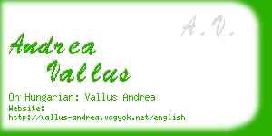 andrea vallus business card